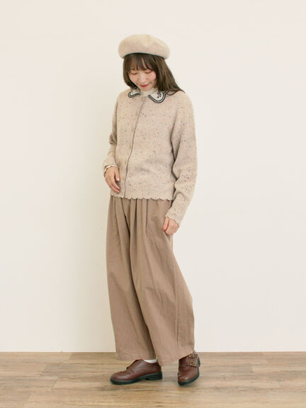 【マカベアリス×Samansa Mos2】刺繍カーディガン（チャコールグレー/ベージュ/モカ）｜Samansa Mos2（サマンサ モスモス）通販