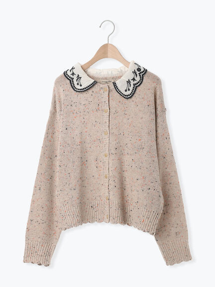 【マカベアリス×Samansa Mos2】刺繍カーディガン（チャコールグレー/ベージュ/モカ）｜Samansa Mos2（サマンサ モスモス）通販