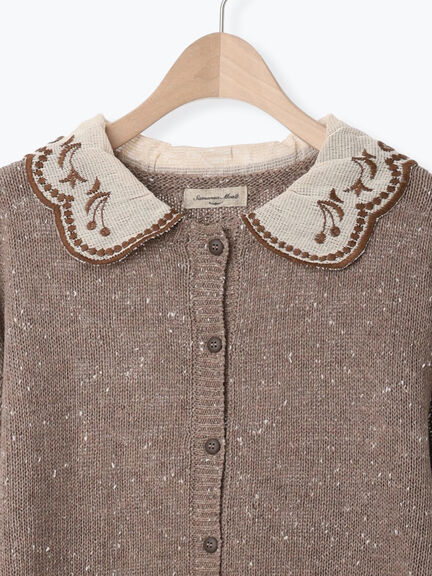 【マカベアリス×Samansa Mos2】刺繍カーディガン（チャコールグレー/ベージュ/モカ）｜Samansa Mos2（サマンサ モスモス）通販