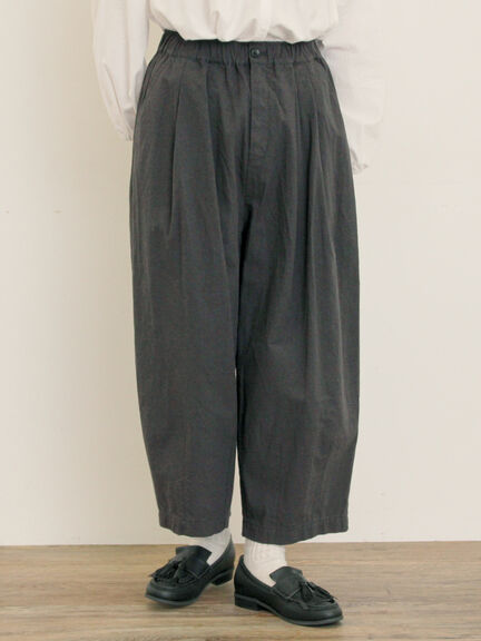 サマンサモスモス今期立川限定パンツ新品 立川限定】リネン裾フリルコクーンパンツ（オフホワイト/グレー