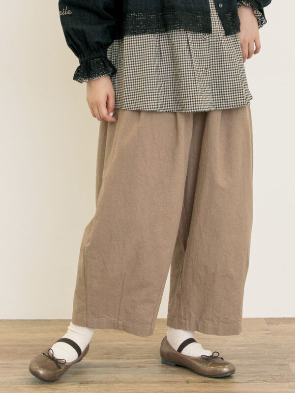 セール】 【M/Lサイズ】裾ダーツ立体パンツ（チャコールグレー