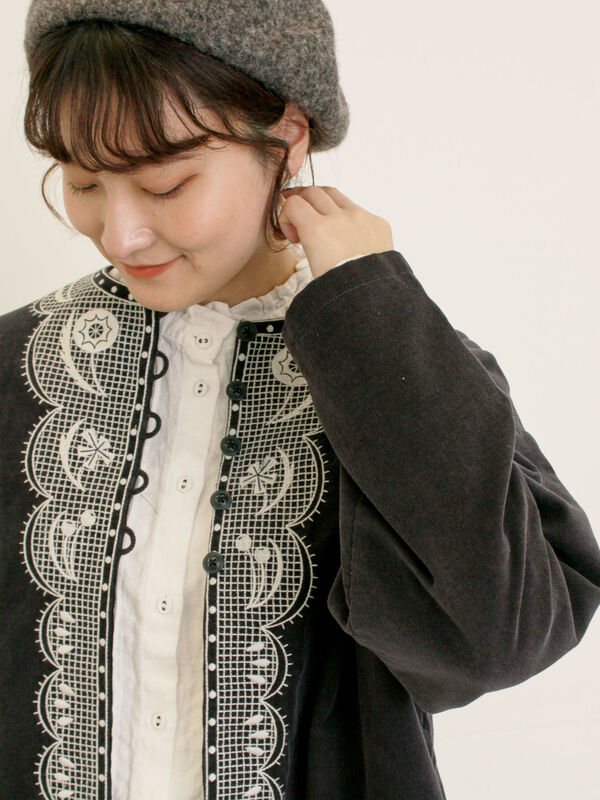 【マカベアリス×Samansa Mos2】刺繍ジャケット（ブラック）｜Samansa Mos2（サマンサ モスモス）通販