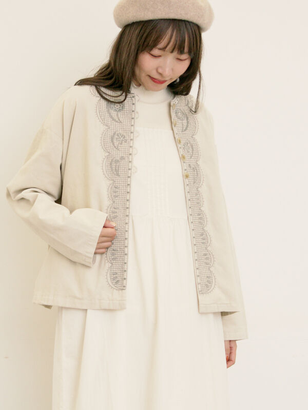 【マカベアリス×Samansa Mos2】刺繍ジャケット（ブラック/ブラウン/キナリ）｜Samansa Mos2（サマンサ モスモス）通販