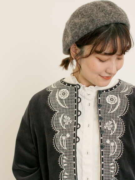 【マカベアリス×Samansa Mos2】刺繍ジャケット（ブラック/ブラウン/キナリ）｜Samansa Mos2（サマンサ モスモス）通販