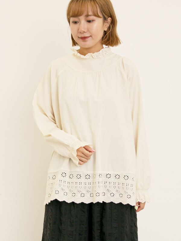 レース　ブラウス スクエアカラー刺繍レースブラウス | トップス | Fanaka