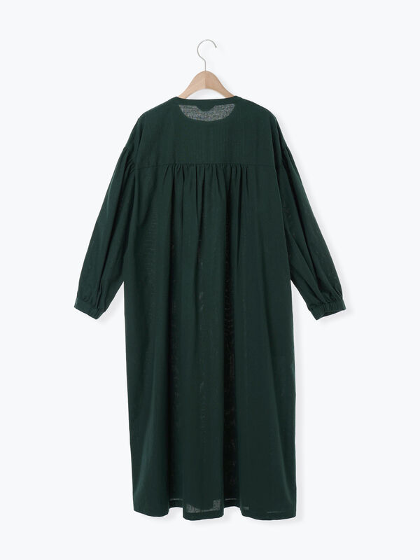 セール】 【S/Mサイズ】綿麻/デニムピンタックワンピース