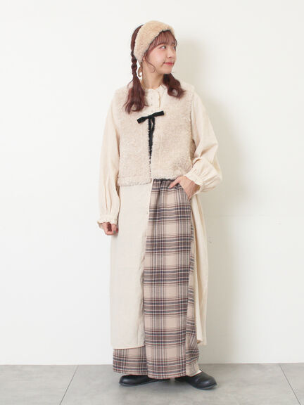 前後2WAYボアベスト（ベージュ/ダークブラウン/キナリ）｜Samansa Mos2（サマンサ モスモス）通販