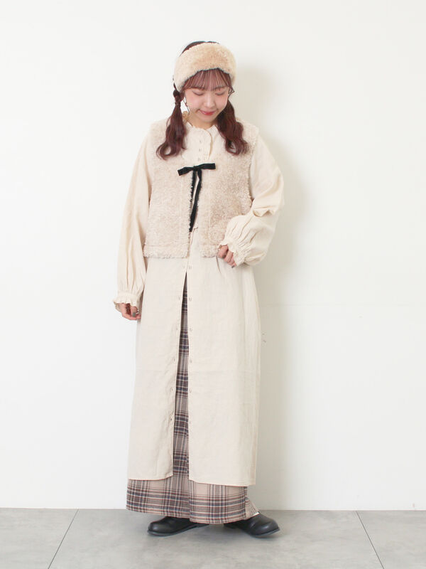 まー42新品サラサラ素材 裾ドロストデザイン前開きベスト(BK) Multi Color Knit 前開きベスト(37792711-2024)｜ファッション通販のNY