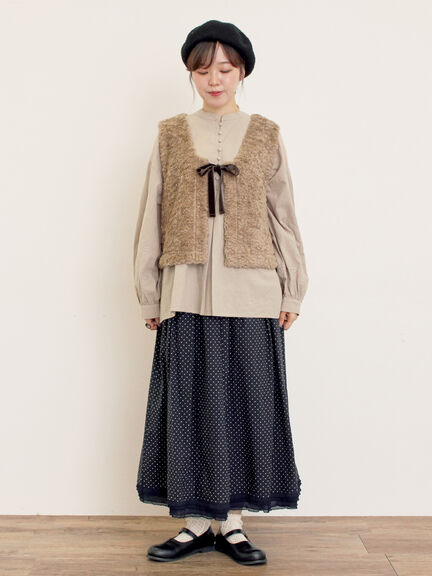 前後2WAYボアベスト（ベージュ/ダークブラウン/キナリ）｜Samansa Mos2（サマンサ モスモス）通販