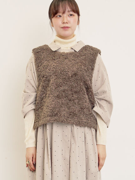 前後2WAYボアベスト（ベージュ/ダークブラウン/キナリ）｜Samansa Mos2（サマンサ モスモス）通販