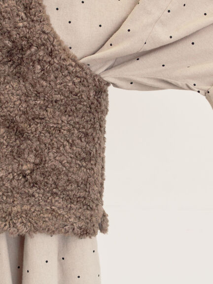 前後2WAYボアベスト（ベージュ/ダークブラウン/キナリ）｜Samansa Mos2（サマンサ モスモス）通販