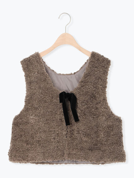 前後2WAYボアベスト（ベージュ/ダークブラウン/キナリ）｜Samansa Mos2（サマンサ モスモス）通販