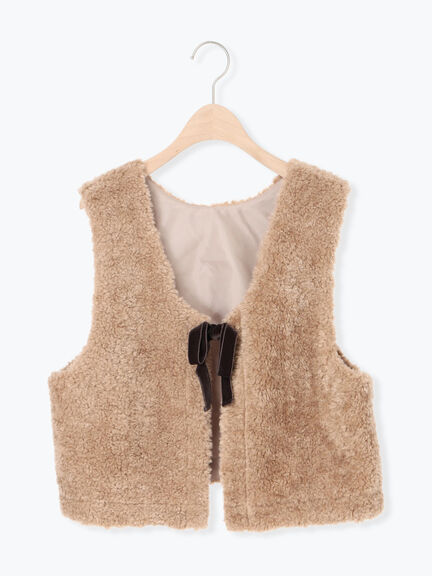 前後2WAYボアベスト（ベージュ/ダークブラウン/キナリ）｜Samansa Mos2（サマンサ モスモス）通販