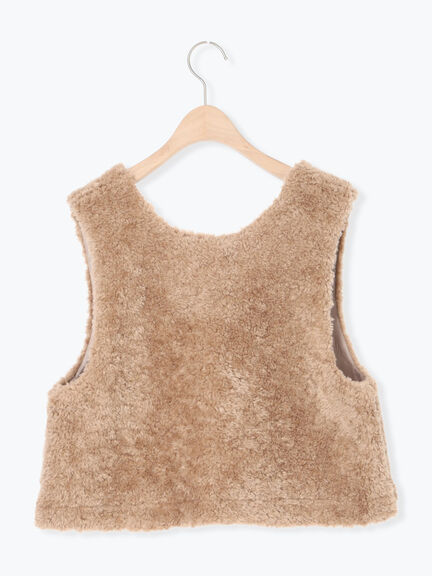 前後2WAYボアベスト（ベージュ/ダークブラウン/キナリ）｜Samansa Mos2（サマンサ モスモス）通販