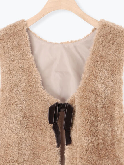 前後2WAYボアベスト（ベージュ/ダークブラウン/キナリ）｜Samansa Mos2（サマンサ モスモス）通販