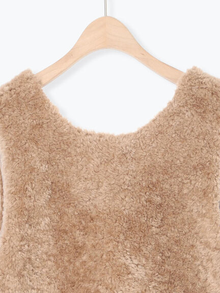 前後2WAYボアベスト（ベージュ/ダークブラウン/キナリ）｜Samansa Mos2（サマンサ モスモス）通販