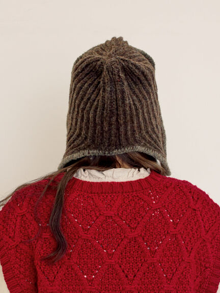 配色ステッチニットフライトキャップ（レッド/ベージュ/ブラウン）｜Samansa Mos2（サマンサ モスモス）通販