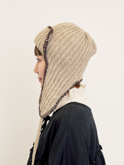 配色ステッチニットフライトキャップ（レッド/ベージュ/ブラウン）｜Samansa Mos2（サマンサ モスモス）通販