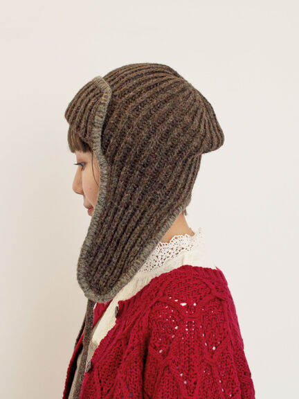 配色ステッチニットフライトキャップ（レッド/ベージュ/ブラウン）｜Samansa Mos2（サマンサ モスモス）通販