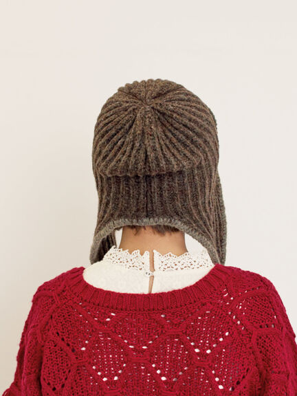 配色ステッチニットフライトキャップ（レッド/ベージュ/ブラウン）｜Samansa Mos2（サマンサ モスモス）通販