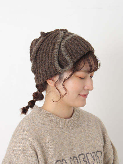 配色ステッチニットフライトキャップ（レッド/ベージュ/ブラウン）｜Samansa Mos2（サマンサ モスモス）通販