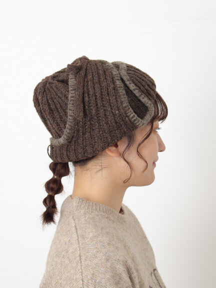 配色ステッチニットフライトキャップ（レッド/ベージュ/ブラウン）｜Samansa Mos2（サマンサ モスモス）通販