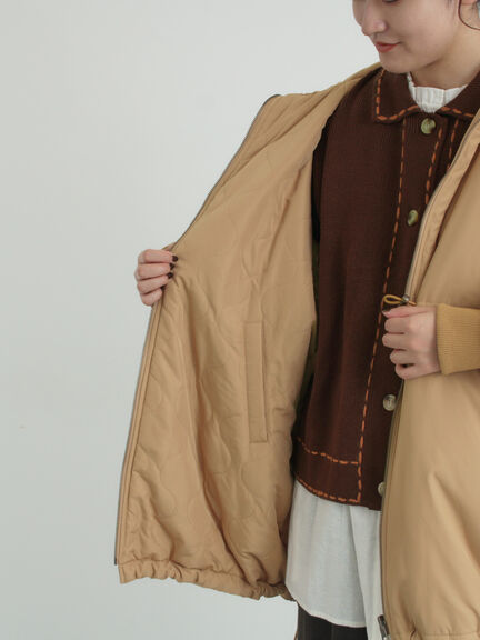 【リバーシブル】キャンディースリーブ中綿コート（チャコールグレー/オレンジ/キナリ）｜Samansa Mos2（サマンサ モスモス）通販