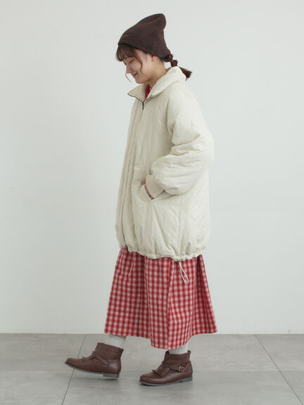 【リバーシブル】キャンディースリーブ中綿コート（チャコールグレー/オレンジ/キナリ）｜Samansa Mos2（サマンサ モスモス）通販