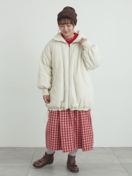 【リバーシブル】キャンディースリーブ中綿コート（チャコールグレー/オレンジ/キナリ）｜Samansa Mos2（サマンサ モスモス）通販