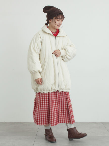 【リバーシブル】キャンディースリーブ中綿コート（チャコールグレー/オレンジ/キナリ）｜Samansa Mos2（サマンサ モスモス）通販