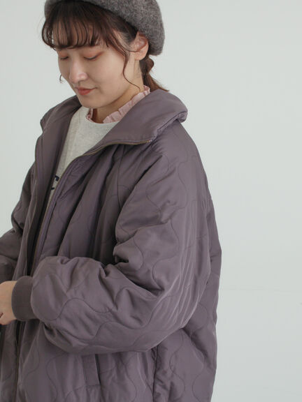 【リバーシブル】キャンディースリーブ中綿コート（チャコールグレー/オレンジ/キナリ）｜Samansa Mos2（サマンサ モスモス）通販