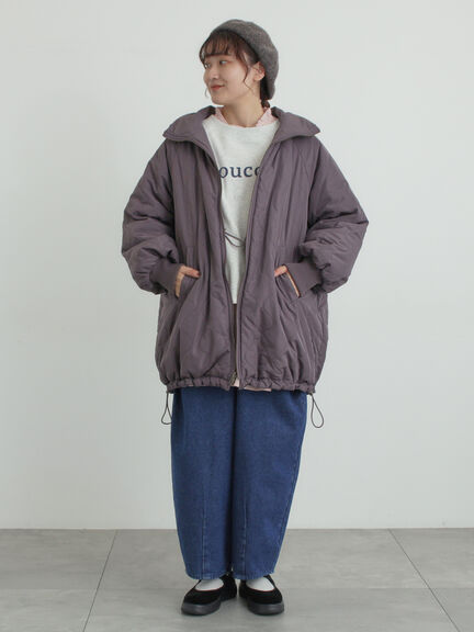 【リバーシブル】キャンディースリーブ中綿コート（チャコールグレー/オレンジ/キナリ）｜Samansa Mos2（サマンサ モスモス）通販