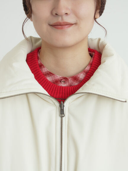 【リバーシブル】キャンディースリーブ中綿コート（チャコールグレー/オレンジ/キナリ）｜Samansa Mos2（サマンサ モスモス）通販