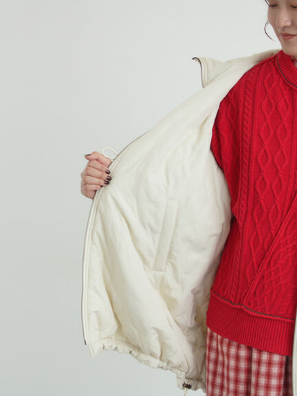 【リバーシブル】キャンディースリーブ中綿コート（チャコールグレー/オレンジ/キナリ）｜Samansa Mos2（サマンサ モスモス）通販