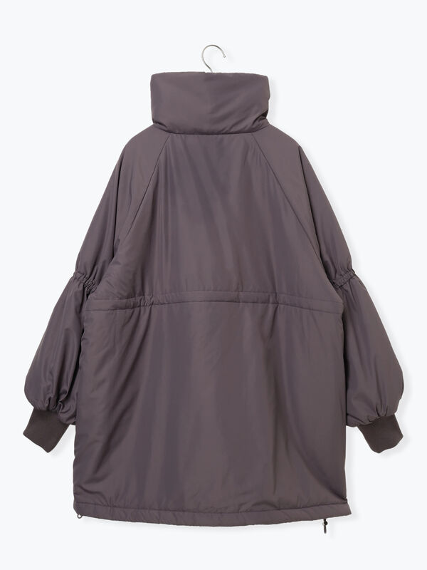 リバーシブル】キャンディースリーブ中綿コート（チャコールグレー