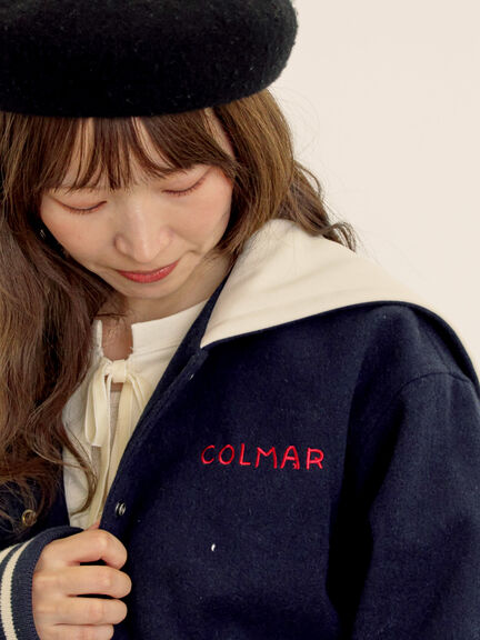 ウール混セーラーカラー2WAY刺繍スタジャン（グレー/ベージュ/ネイビー）｜Samansa Mos2（サマンサ モスモス）通販