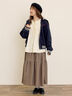 ウール混セーラーカラー2WAY刺繍スタジャン（グレー/ベージュ/ネイビー）｜Samansa Mos2（サマンサ モスモス）通販