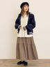 ウール混セーラーカラー2WAY刺繍スタジャン（グレー/ベージュ/ネイビー）｜Samansa Mos2（サマンサ モスモス）通販