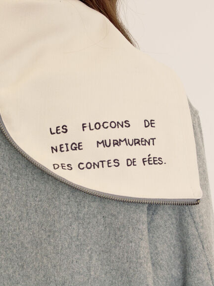 ウール混セーラーカラー2WAY刺繍スタジャン（グレー/ベージュ/ネイビー）｜Samansa Mos2（サマンサ モスモス）通販