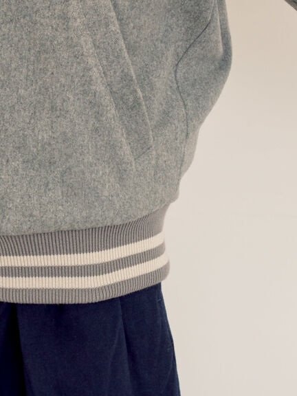 ウール混セーラーカラー2WAY刺繍スタジャン（グレー/ベージュ/ネイビー）｜Samansa Mos2（サマンサ モスモス）通販