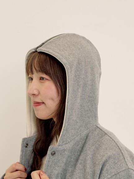 ウール混セーラーカラー2WAY刺繍スタジャン（グレー/ベージュ/ネイビー）｜Samansa Mos2（サマンサ モスモス）通販