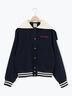 ウール混セーラーカラー2WAY刺繍スタジャン（グレー/ベージュ/ネイビー）｜Samansa Mos2（サマンサ モスモス）通販