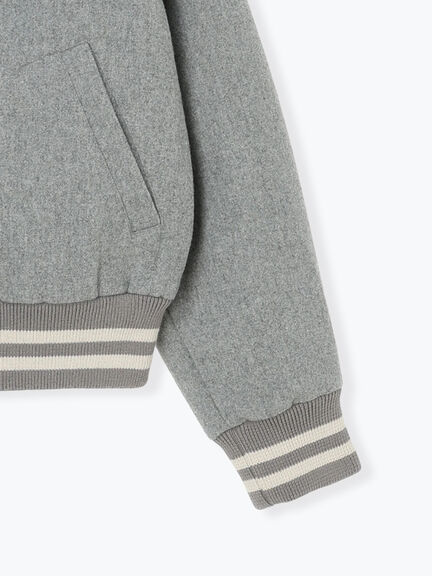 ウール混セーラーカラー2WAY刺繍スタジャン（グレー/ベージュ/ネイビー）｜Samansa Mos2（サマンサ モスモス）通販