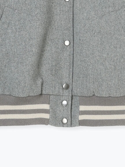 ウール混セーラーカラー2WAY刺繍スタジャン（グレー/ベージュ/ネイビー）｜Samansa Mos2（サマンサ モスモス）通販