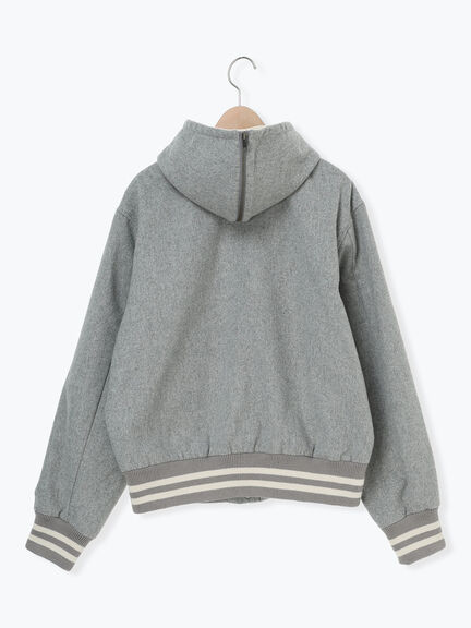 ウール混セーラーカラー2WAY刺繍スタジャン（グレー/ベージュ/ネイビー）｜Samansa Mos2（サマンサ モスモス）通販