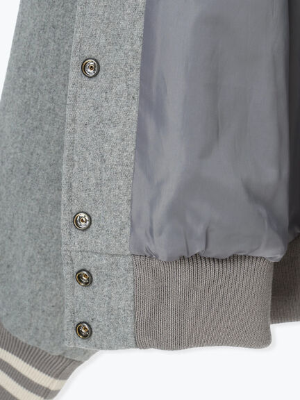 ウール混セーラーカラー2WAY刺繍スタジャン（グレー/ベージュ/ネイビー）｜Samansa Mos2（サマンサ モスモス）通販