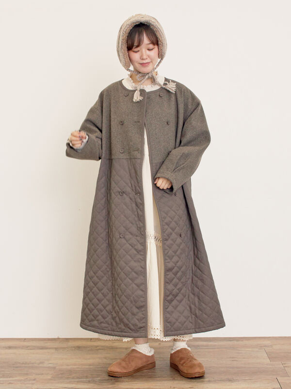 メルトン切替キルティングコート（ブラウン）｜Samansa Mos2（サマンサ モスモス）通販