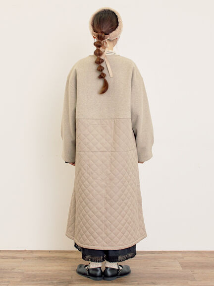 メルトン切替キルティングコート（チャコールグレー/ベージュ/ブラウン）｜Samansa Mos2（サマンサ モスモス）通販