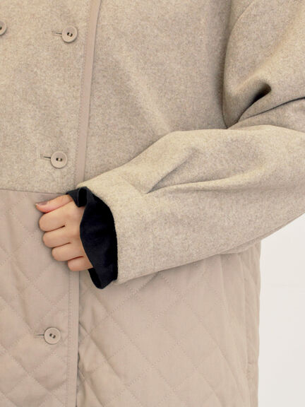 メルトン切替キルティングコート（チャコールグレー/ベージュ/ブラウン）｜Samansa Mos2（サマンサ モスモス）通販