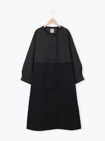 メルトン切替キルティングコート（チャコールグレー/ベージュ/ブラウン）｜Samansa Mos2（サマンサ モスモス）通販